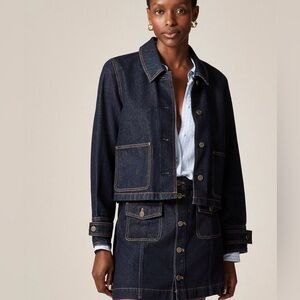 J CREW XL Cropped Barn Jacket™ in denim CN054